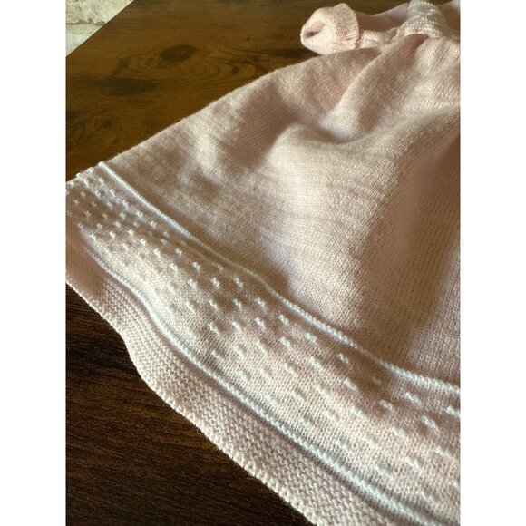 Vintage Baby Girl Doll Knit Dress With Buttons & Bow Pink - Picture 7 of 14